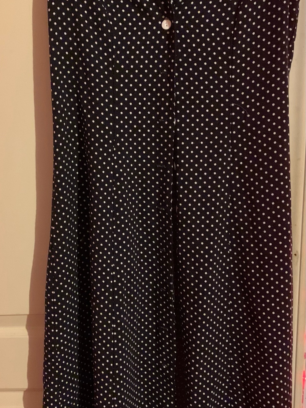 Southern Lady Navy and White Polka Dot A-Line Dress